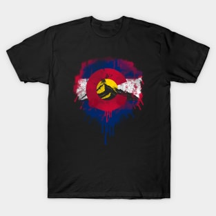 Colorado Flag Splatter - Souvenir - Summer T-Shirt